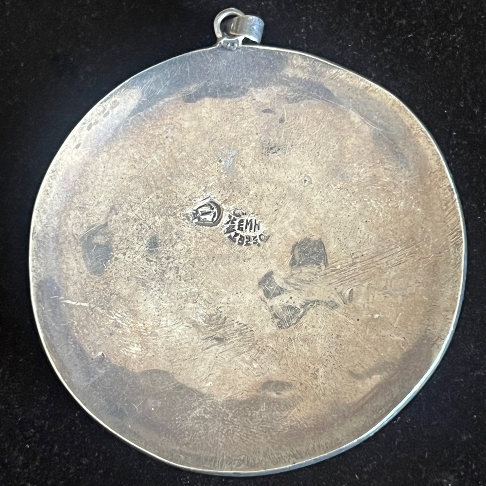 Vintage Taxco Mexico Astrology Zodiac Medallion Large Pendant Sterling 925 - Picture 4 of 5